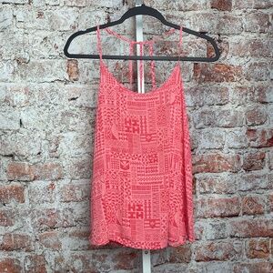 Hawaiiʻs Finest Womenʻs Pink Hawaiian Print Tank Blouse Medium